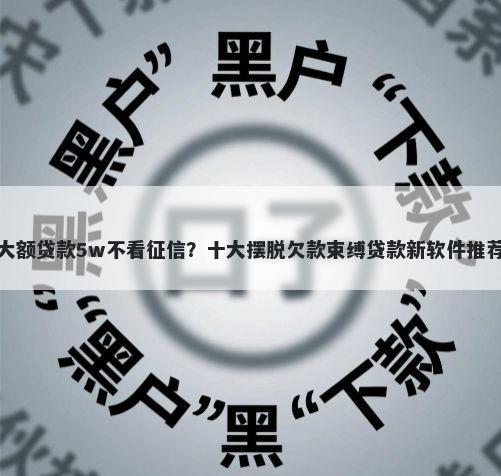 大额贷款5w不看征信？十大摆脱欠款束缚贷款新软件推荐