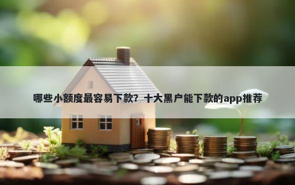 哪些小额度最容易下款？十大黑户能下款的app推荐