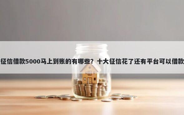 无视征信借款5000马上到账的有哪些？十大征信花了还有平台可以借款推荐