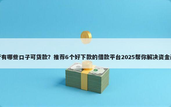 银行有哪些口子可贷款？推荐6个好下款的借款平台2025帮你解决资金问题