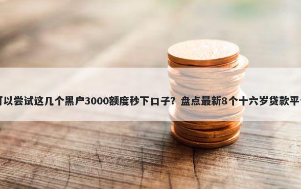 可以尝试这几个黑户3000额度秒下口子？盘点最新8个十六岁贷款平台