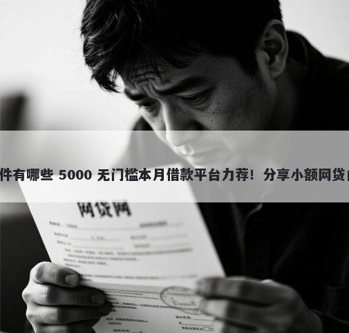 网贷花户能下款的软件有哪些 5000 无门槛本月借款平台力荐！分享小额网贷口子5000无门槛借款