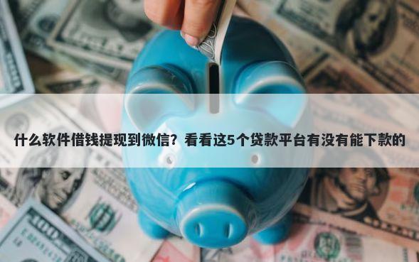 什么软件借钱提现到微信？看看这5个贷款平台有没有能下款的