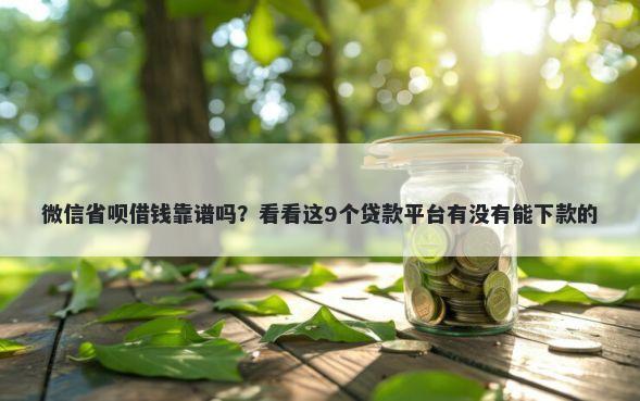 微信省呗借钱靠谱吗？看看这9个贷款平台有没有能下款的