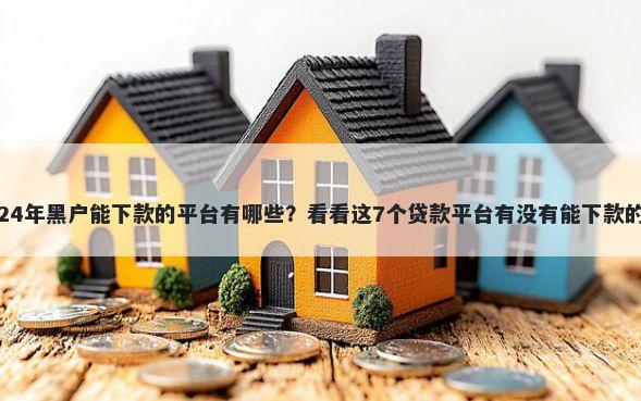 24年黑户能下款的平台有哪些？看看这7个贷款平台有没有能下款的