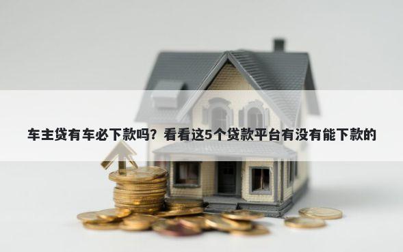 车主贷有车必下款吗？看看这5个贷款平台有没有能下款的