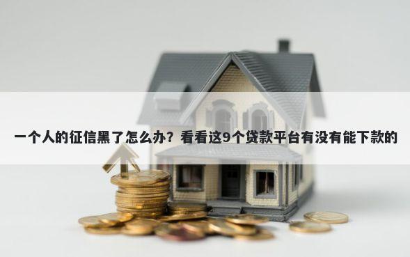 一个人的征信黑了怎么办？看看这9个贷款平台有没有能下款的
