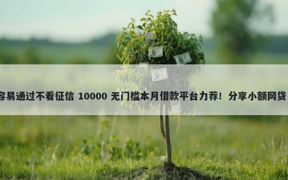 2026年哪个平台借钱容易通过不看征信 10000 无门槛本月借款平台力荐！分享小额网贷口子10000无门槛借款