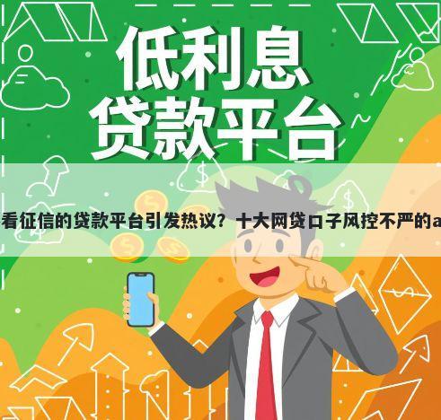2025不看征信的贷款平台引发热议？十大网贷口子风控不严的app推荐