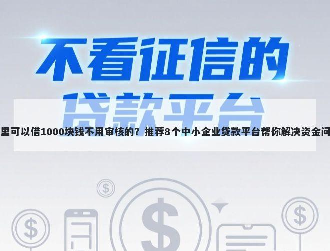 哪里可以借1000块钱不用审核的?推荐8个中小企业贷款平台帮你解决资金问题