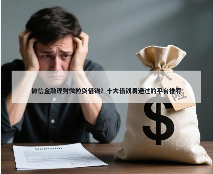微信金融理财微粒贷借钱?十大借钱易通过的平台推荐