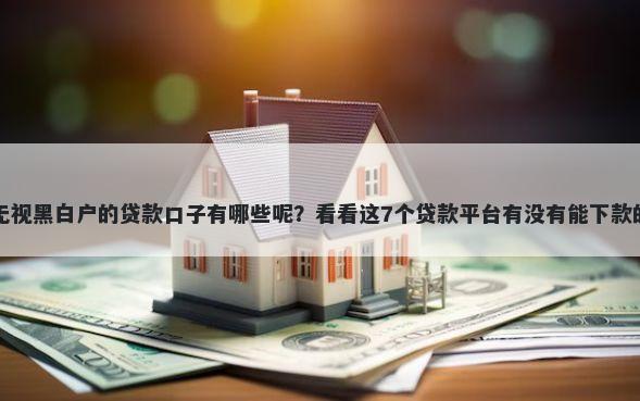 无视黑白户的贷款口子有哪些呢？看看这7个贷款平台有没有能下款的