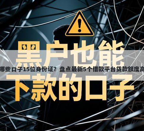 哪些口子15位身份证？盘点最新5个借款平台贷款额度高