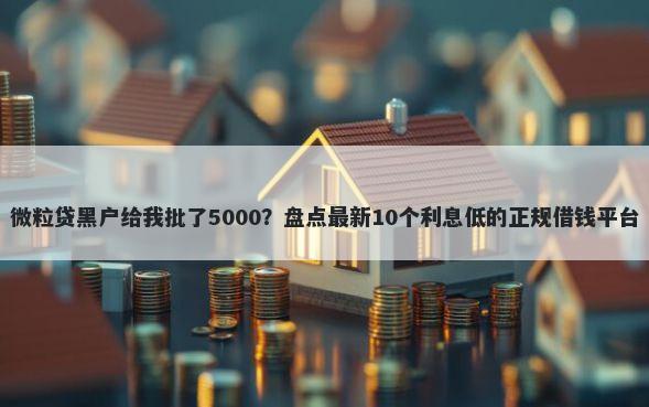 微粒贷黑户给我批了5000？盘点最新10个利息低的正规借钱平台