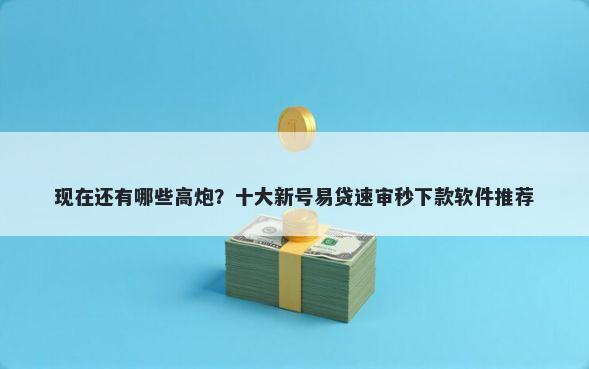 现在还有哪些高炮？十大新号易贷速审秒下款软件推荐