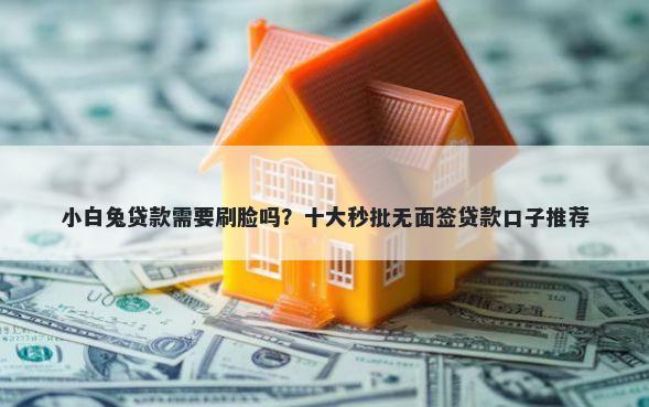 小白兔贷款需要刷脸吗？十大秒批无面签贷款口子推荐