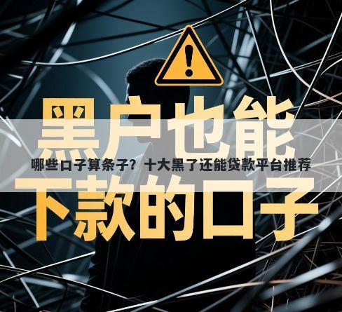 哪些口子算条子？十大黑了还能贷款平台推荐