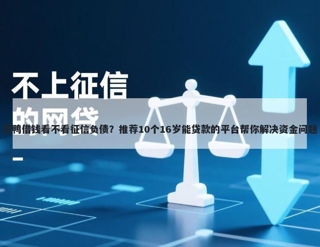 花鸭借钱看不看征信负债？推荐10个16岁能贷款的平台帮你解决资金问题
