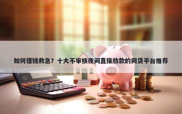 如何借钱救急？十大不审核夜间直接放款的网贷平台推荐