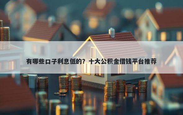 有哪些口子利息低的？十大公积金借钱平台推荐
