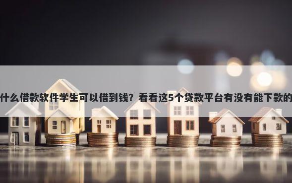 什么借款软件学生可以借到钱？看看这5个贷款平台有没有能下款的