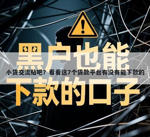 小贷交流贴吧？看看这7个贷款平台有没有能下款的