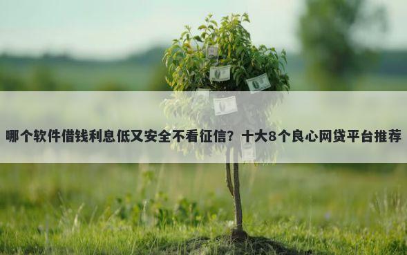 哪个软件借钱利息低又安全不看征信？十大8个良心网贷平台推荐