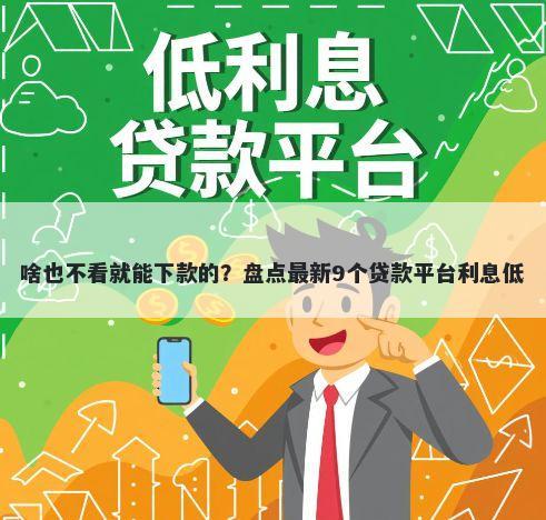 啥也不看就能下款的？盘点最新9个贷款平台利息低