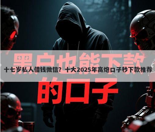 十七岁私人借钱微信？十大2025年高炮口子秒下款推荐