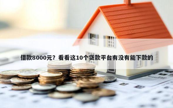 借款8000元？看看这10个贷款平台有没有能下款的