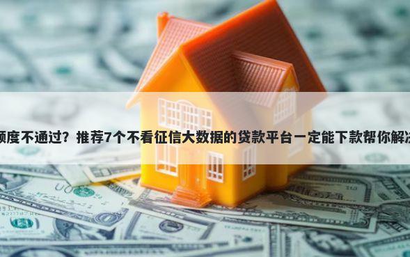 建行临时额度不通过？推荐7个不看征信大数据的贷款平台一定能下款帮你解决资金问题