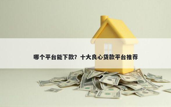 哪个平台能下款？十大良心贷款平台推荐