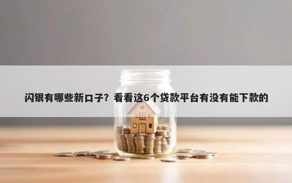 闪银有哪些新口子？看看这6个贷款平台有没有能下款的