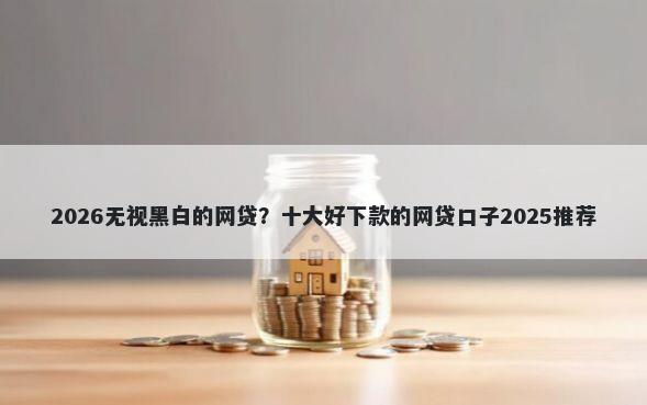2026无视黑白的网贷？十大好下款的网贷口子2025推荐