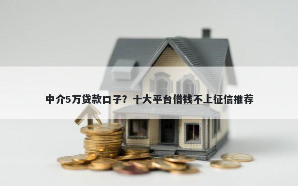 中介5万贷款口子？十大平台借钱不上征信推荐