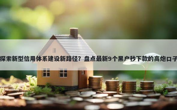 探索新型信用体系建设新路径？盘点最新9个黑户秒下款的高炮口子