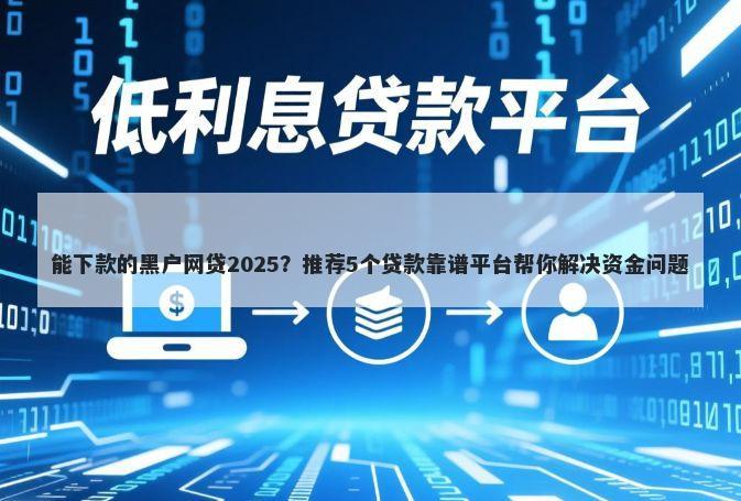 能下款的黑户网贷2025？推荐5个贷款靠谱平台帮你解决资金问题