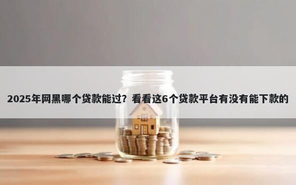 2025年网黑哪个贷款能过？看看这6个贷款平台有没有能下款的