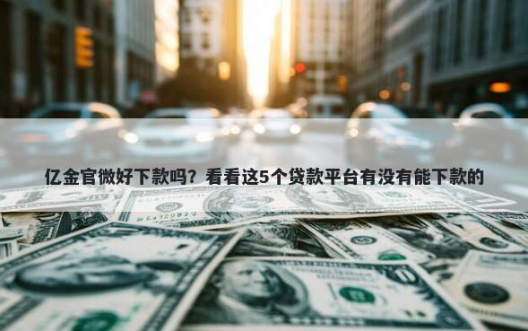 亿金官微好下款吗？看看这5个贷款平台有没有能下款的