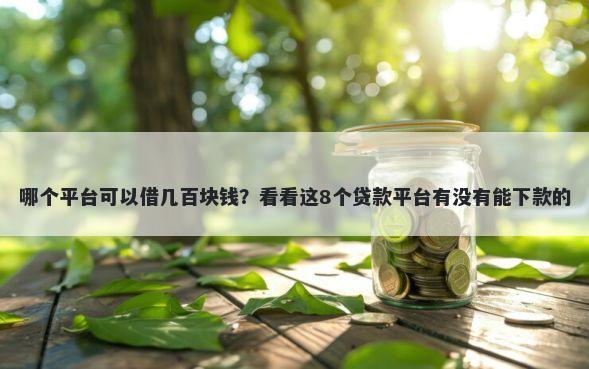 哪个平台可以借几百块钱？看看这8个贷款平台有没有能下款的
