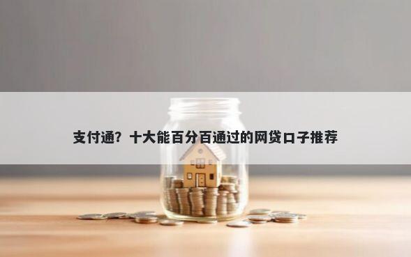 支付通？十大能百分百通过的网贷口子推荐