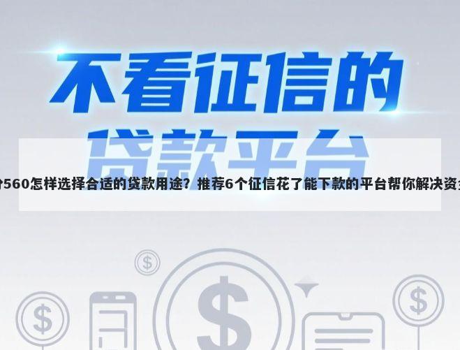 芝麻分560怎样选择合适的贷款用途？推荐6个征信花了能下款的平台帮你解决资金问题
