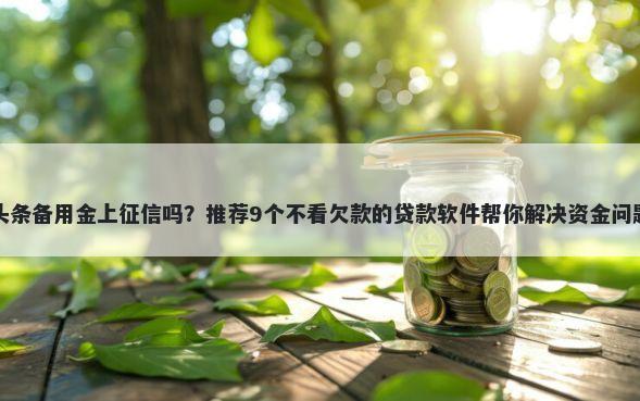 头条备用金上征信吗？推荐9个不看欠款的贷款软件帮你解决资金问题