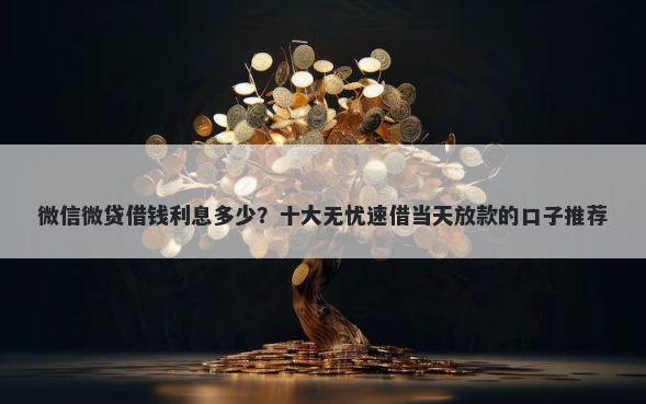 微信微贷借钱利息多少？十大无忧速借当天放款的口子推荐