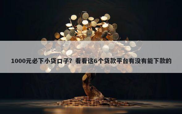 1000元必下小贷口子?看看这6个贷款平台有没有能下款的