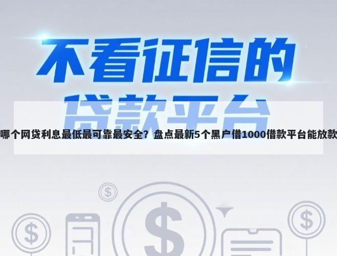 哪个网贷利息最低最可靠最安全？盘点最新5个黑户借1000借款平台能放款