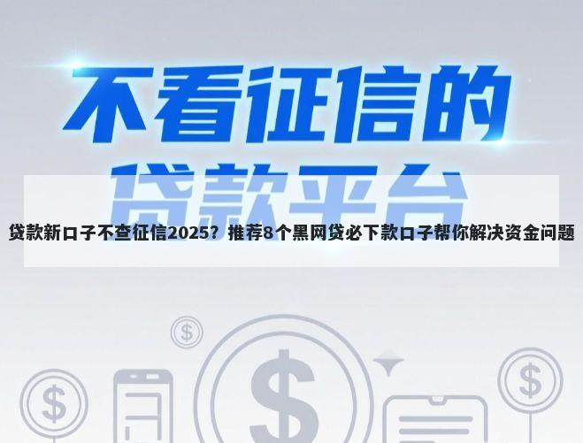 贷款新口子不查征信2025？推荐8个黑网贷必下款口子帮你解决资金问题