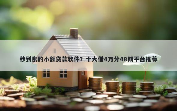 秒到账的小额贷款软件？十大借4万分48期平台推荐