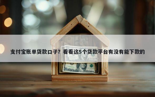 支付宝账单贷款口子?看看这5个贷款平台有没有能下款的