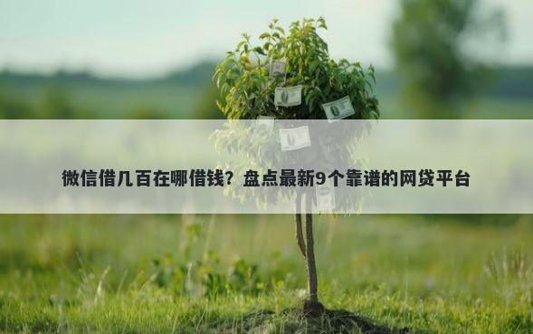 微信借几百在哪借钱？盘点最新9个靠谱的网贷平台